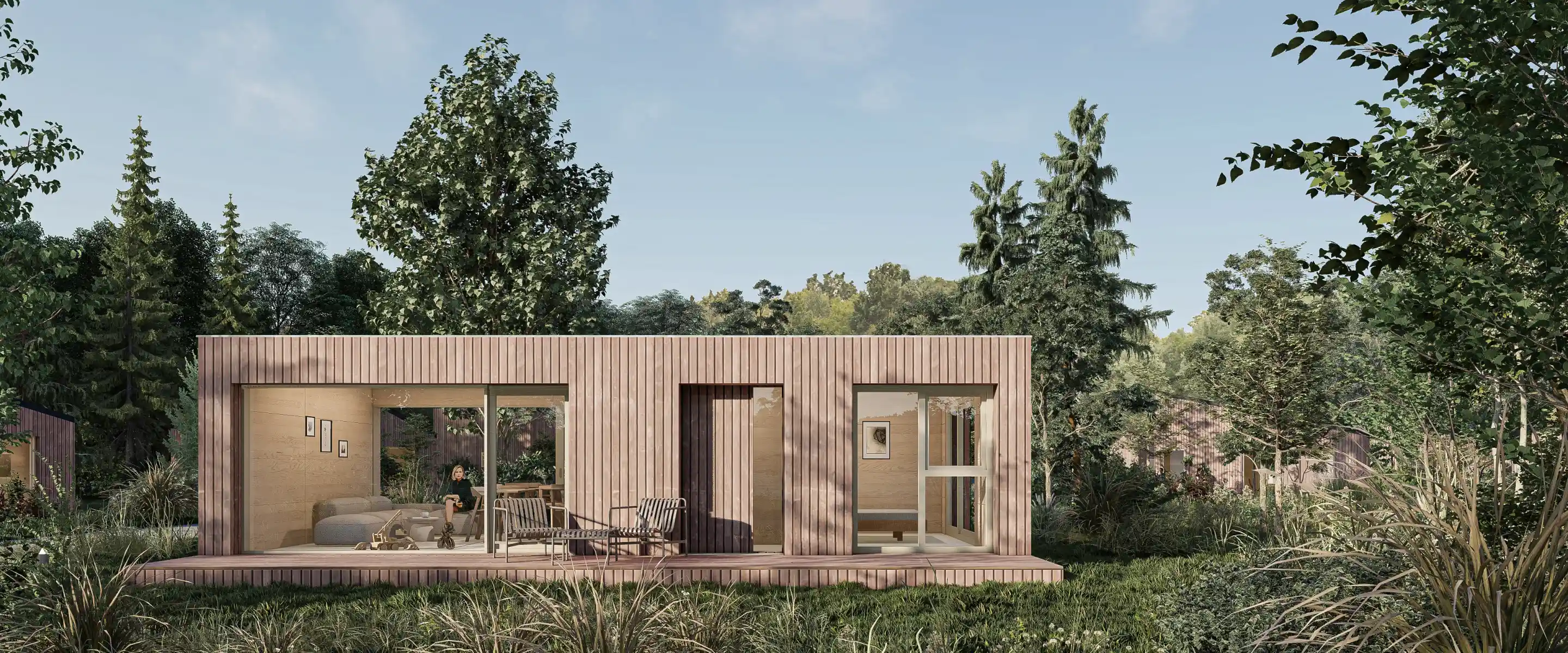 Ecospace's 50m² garden room with a flat roof design
