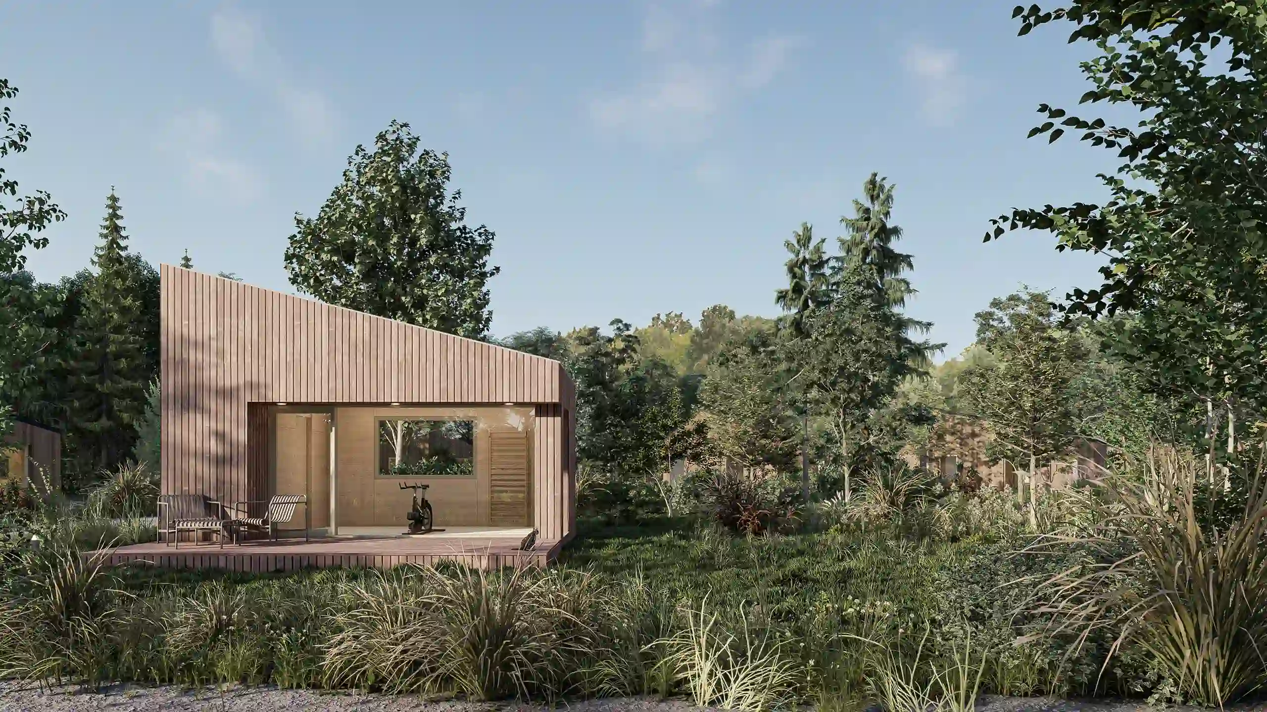 Ecospace's 20m² garden room with a mono roof design