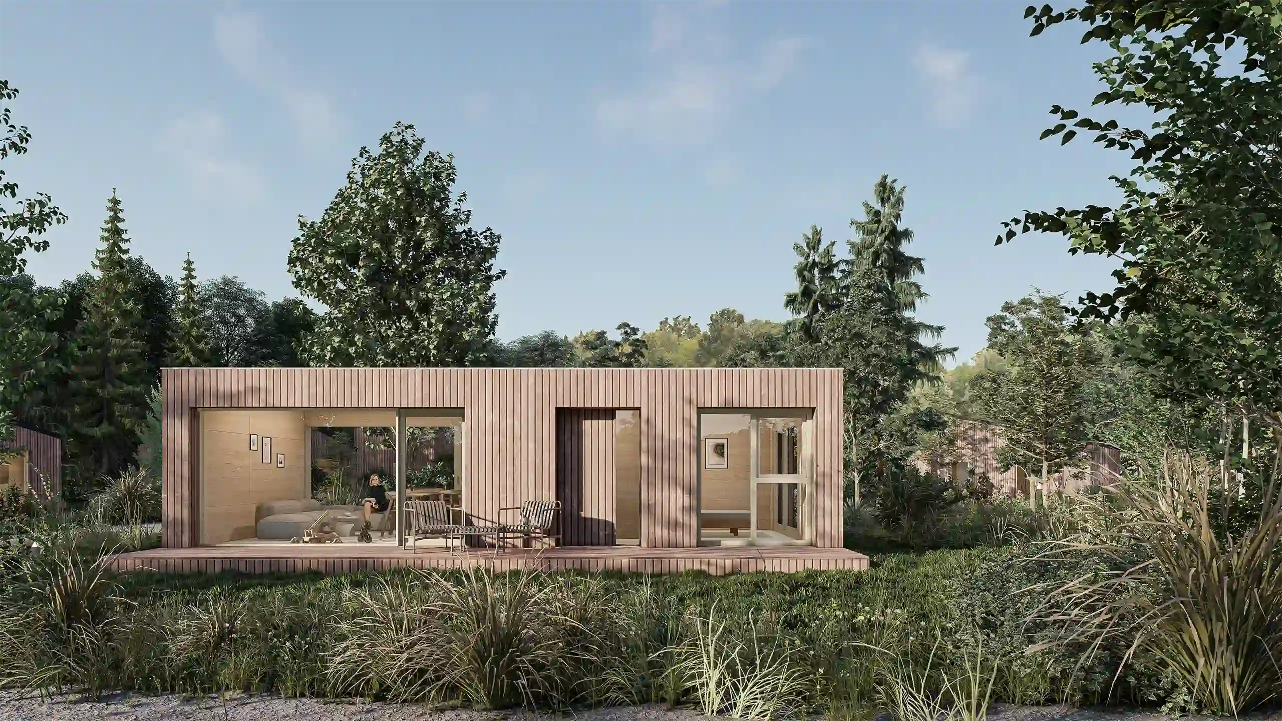 Ecospace's 50m² garden room with a flat roof design